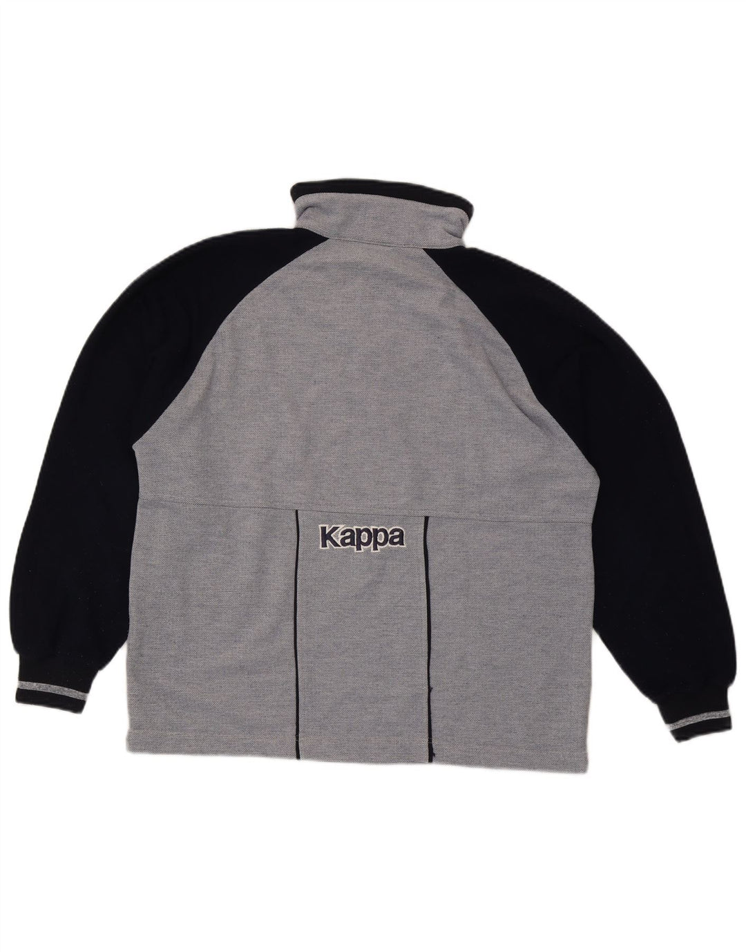 Kappa Sweat-Shirt Graphique à Col Zippé Homme Gris Moyen Colorblock