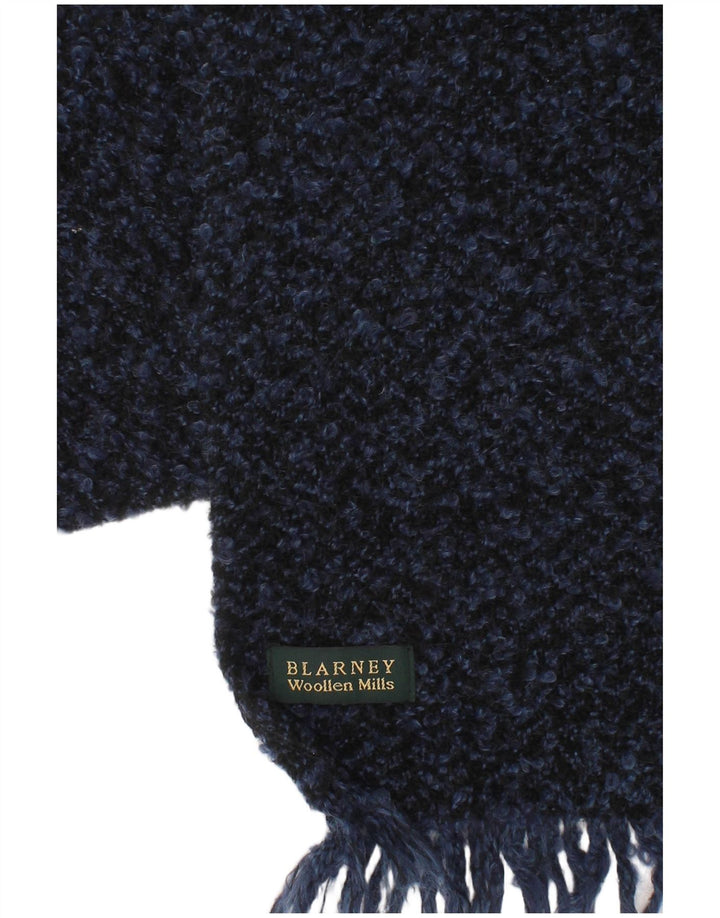 BLARNEY Womens Knit Rectangle Scarf One Size Navy Blue Flecked Classic