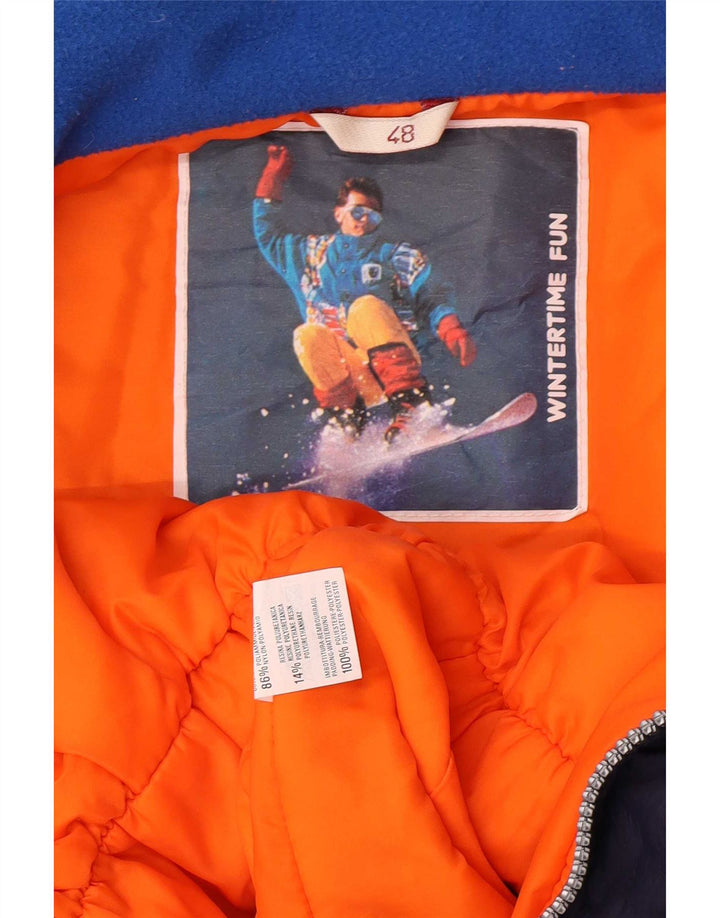 Combinaison de ski vintage pour homme IT 48 Medium Navy Blue Colourblock Polyamide