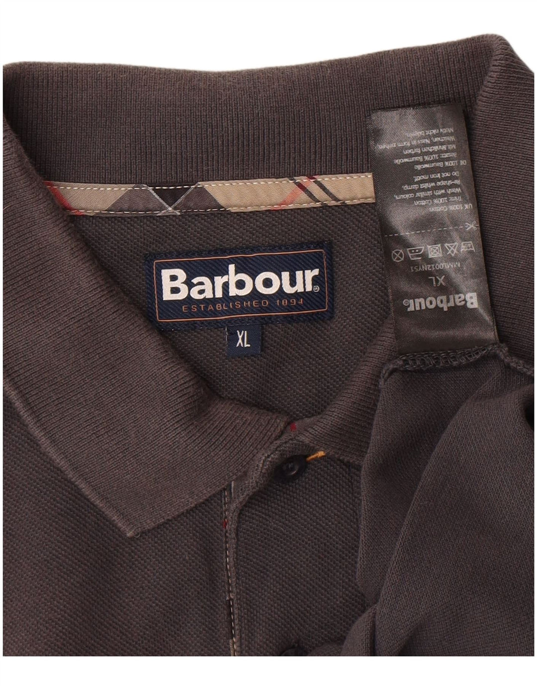 Barbour Polo Homme XL Gris Coton