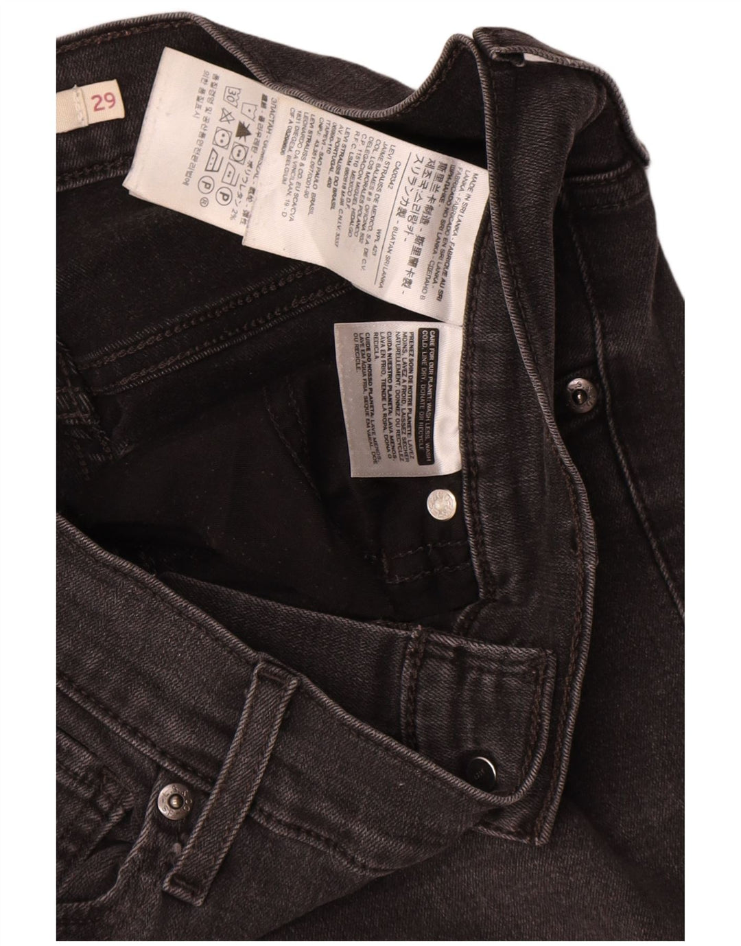 Levi's Jean Mile High Slim W29 L26 Femme Noir Coton
