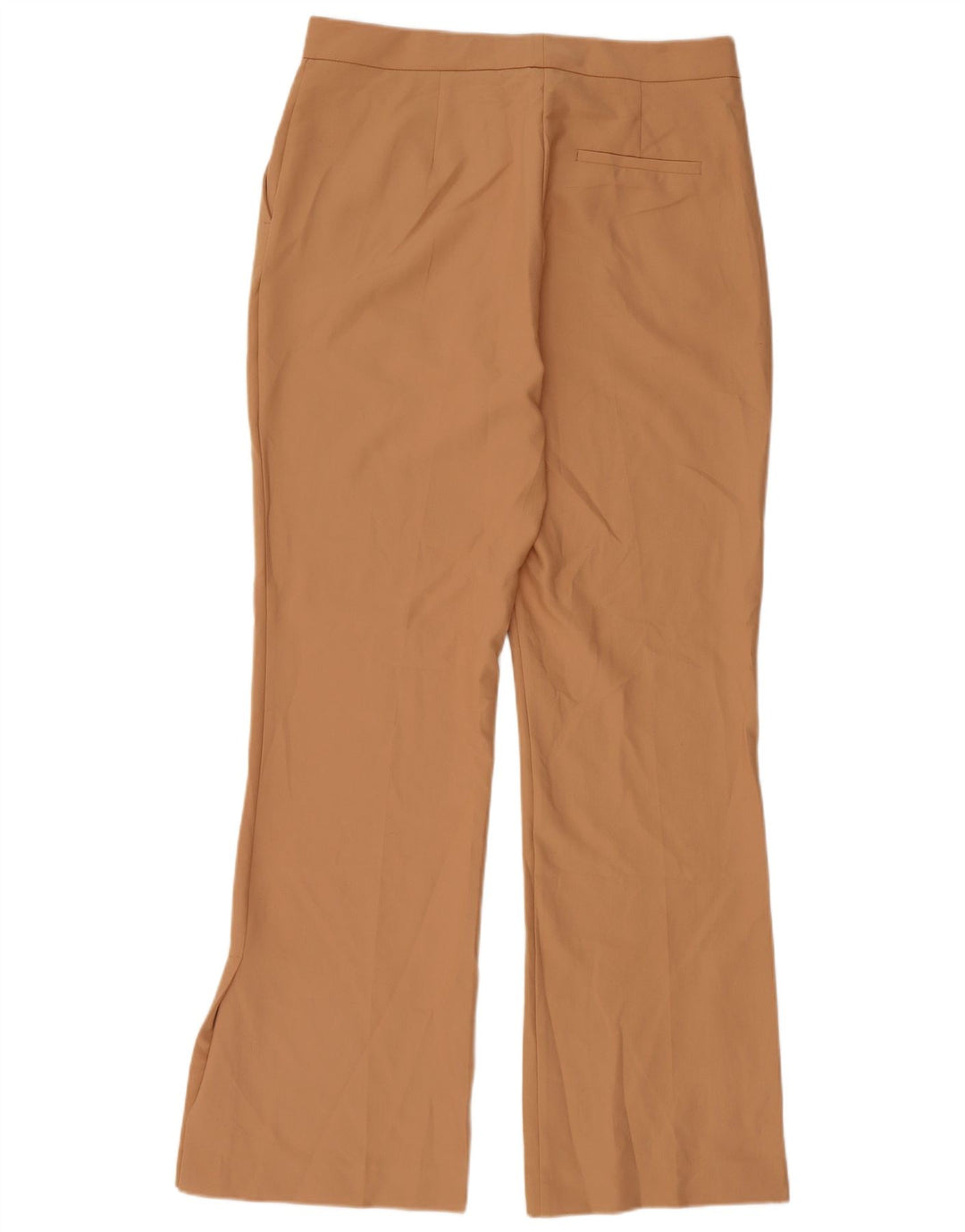 Zara Pantalon Chino Flare Femme Large W30 L31 Marron Polyester