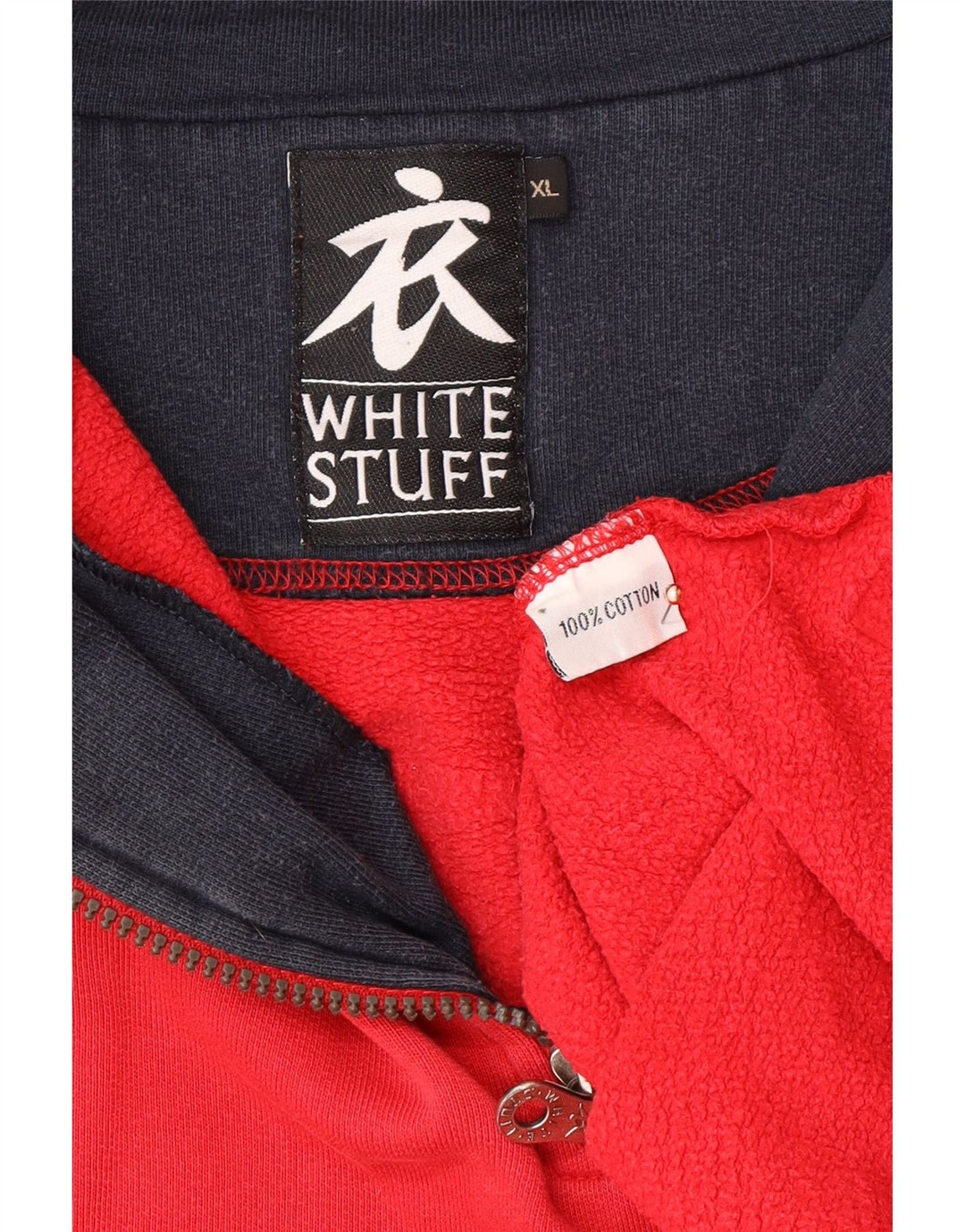 WHITE STUFF Sweat-shirt coupe ample à col zippé pour homme Rouge XL