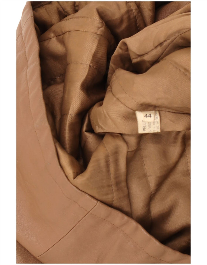 Veste en cuir femme vintage IT 44 Cuir marron moyen