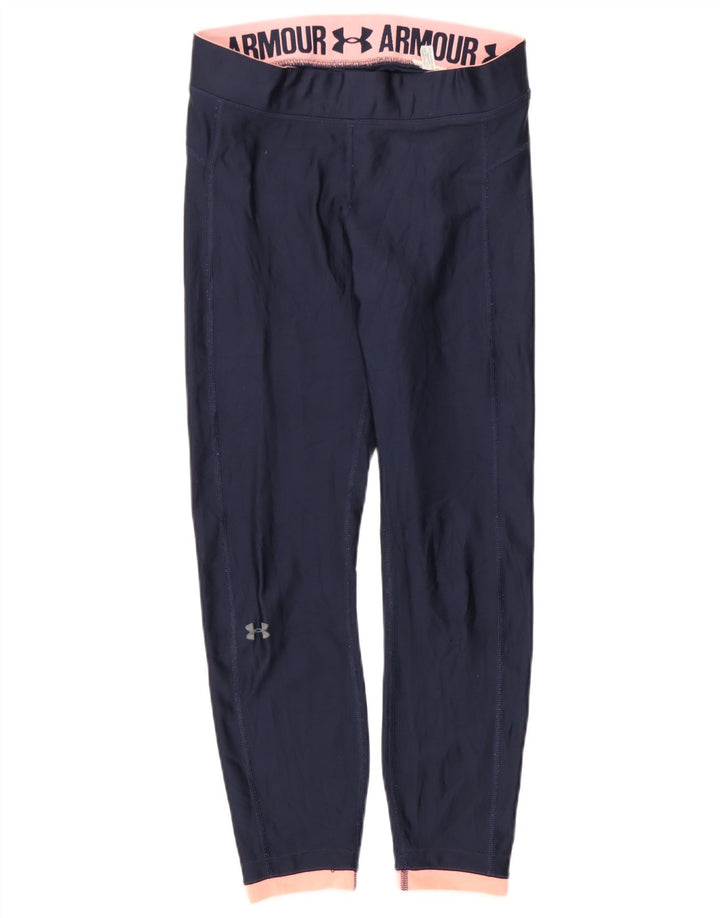 Under Armour Legging Crop Graphic Femme UK 12 Bleu Marine Moyen
