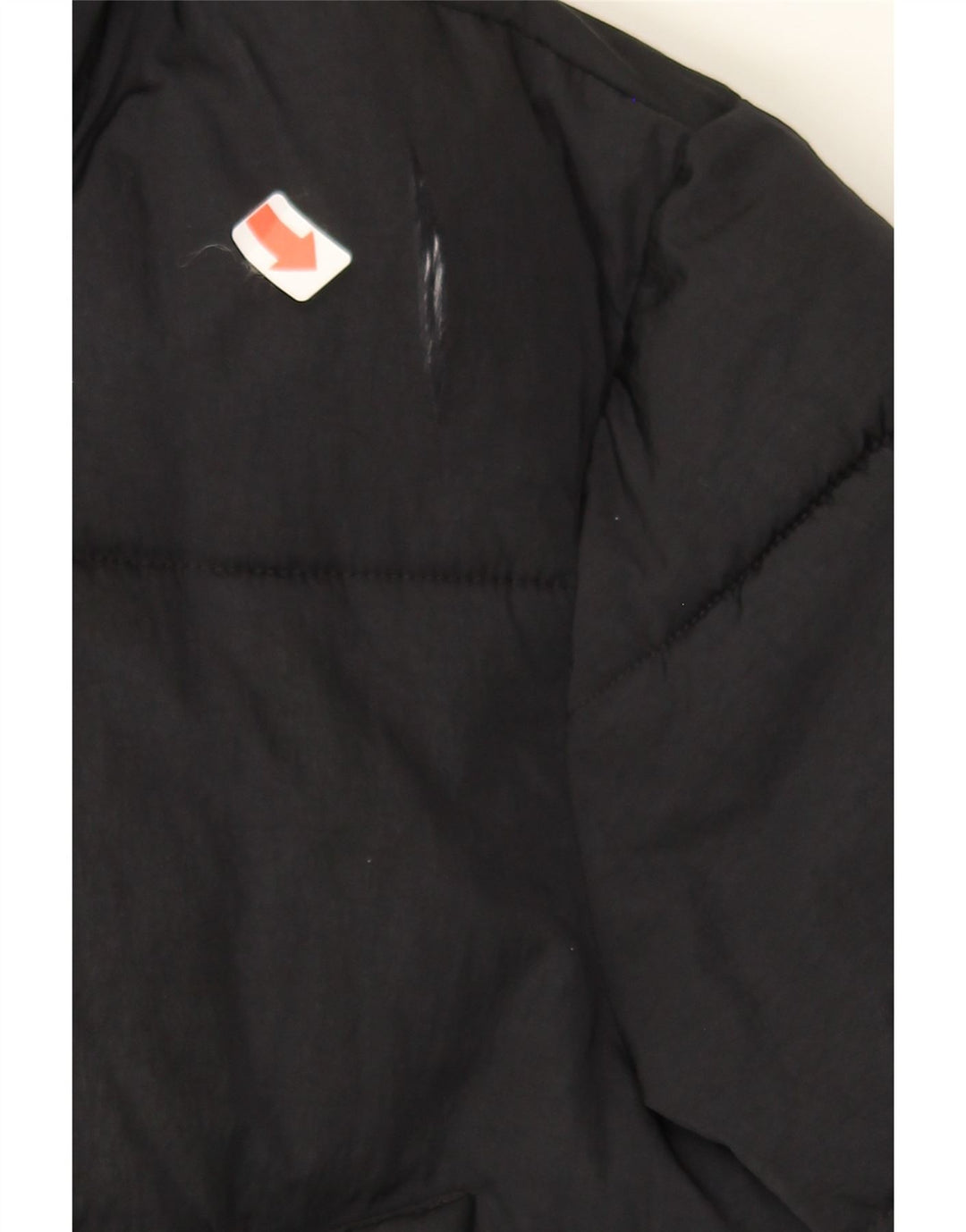 CHAMPION Mens Graphic Hooded Padded Jacket UK 36 Small Black Polyamide Vintage Champion and Second-Hand Champion from Messina Hembry 