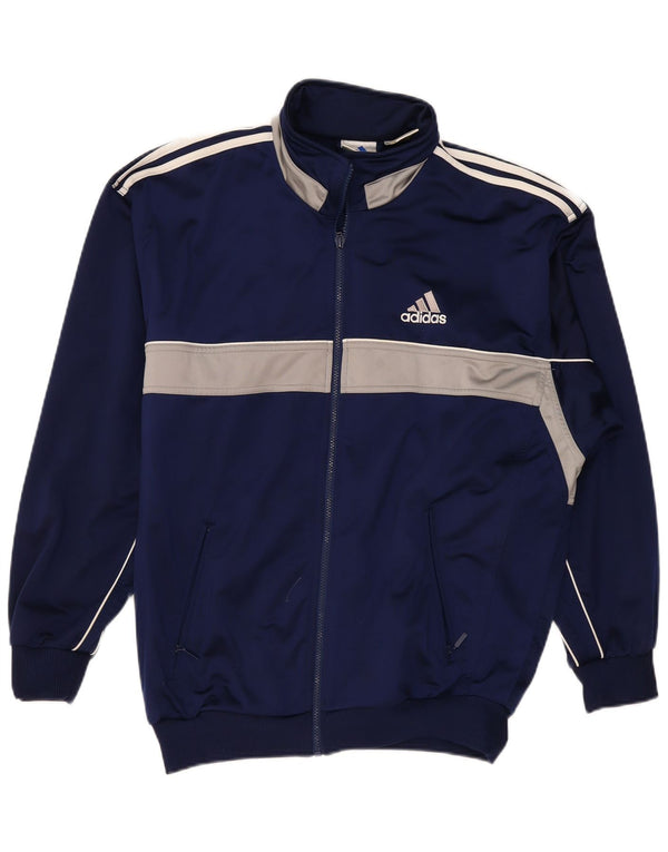 Adidas Veste de survêtement graphique pour homme Taille L Bleu marine Colorblock