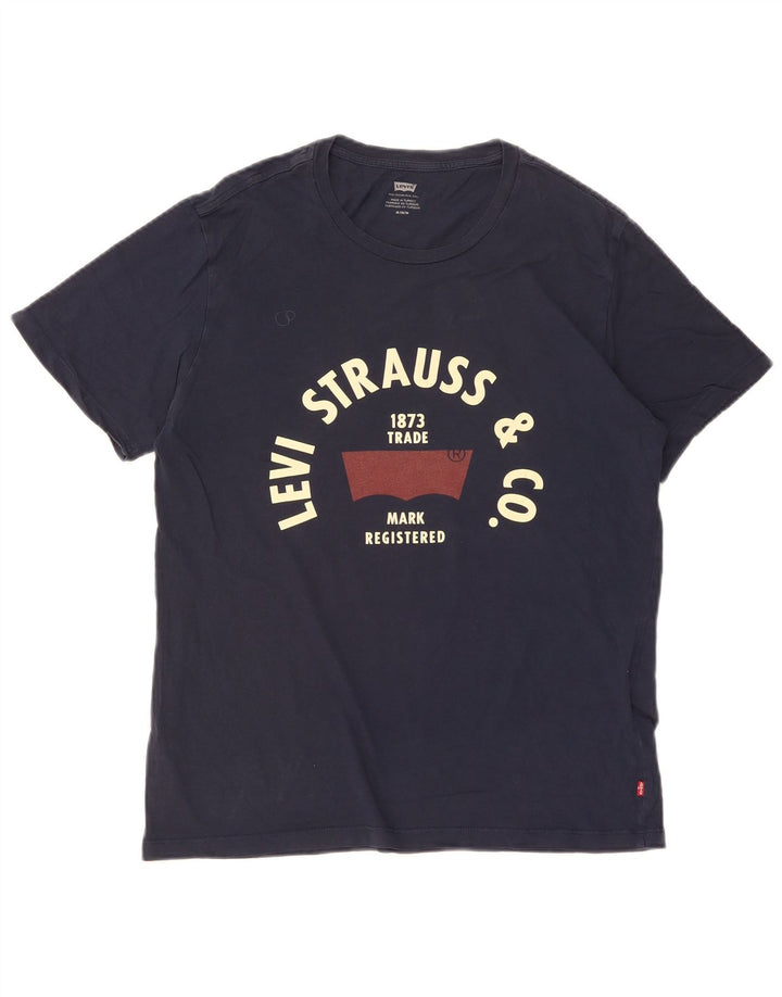Levi's T-Shirt Graphique Homme Bleu Marine Moyen Coton