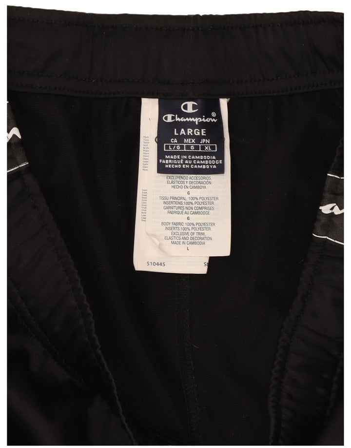 CHAMPION Pantalon de Survêtement Graphique Homme Joggers Large Noir Polyester
