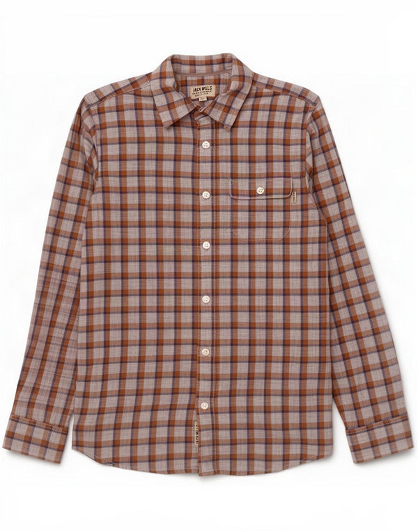 Chemise Jack Wills pour homme 2XS en coton à carreaux marron