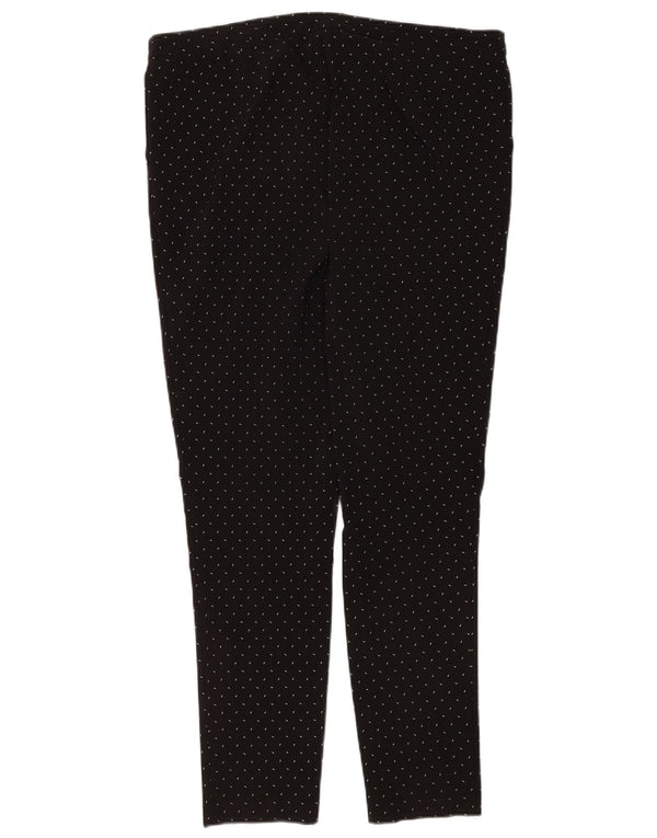M&Co Pantalon décontracté skinny pour femme UK 18 XL W38 L28 Viscose à pois noir