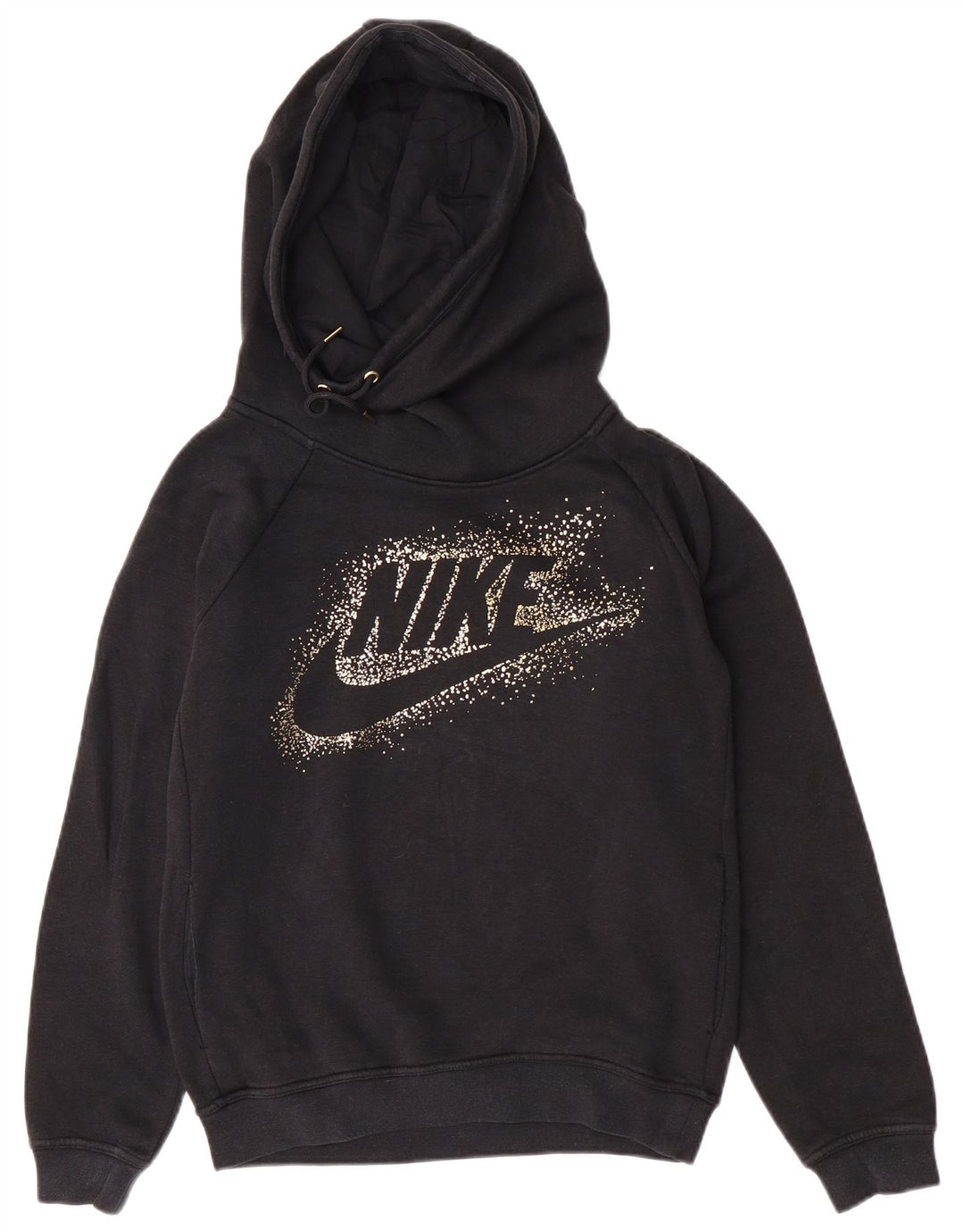 Nike Pull à capuche surdimensionné graphique pour femme UK 10 Petit coton noir