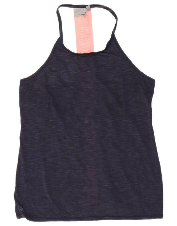 Athleta Débardeur Femme UK 12 Moyen Bleu Marine Moucheté Polyester