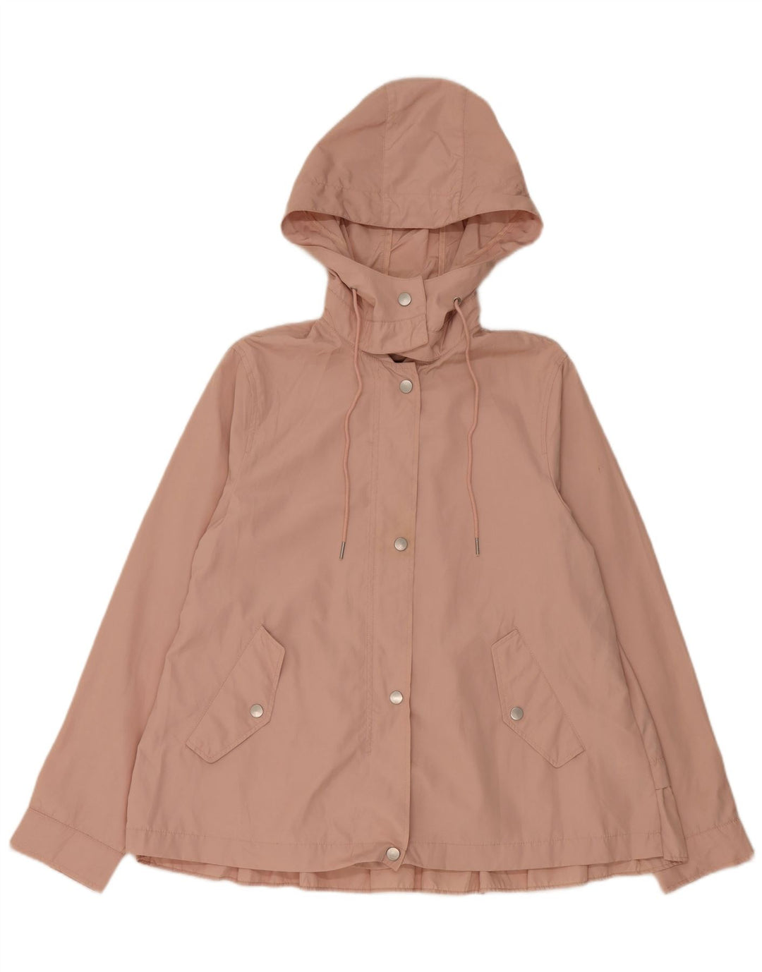 Zara Veste de pluie à capuche pour femme UK 14 Polyester rose moyen