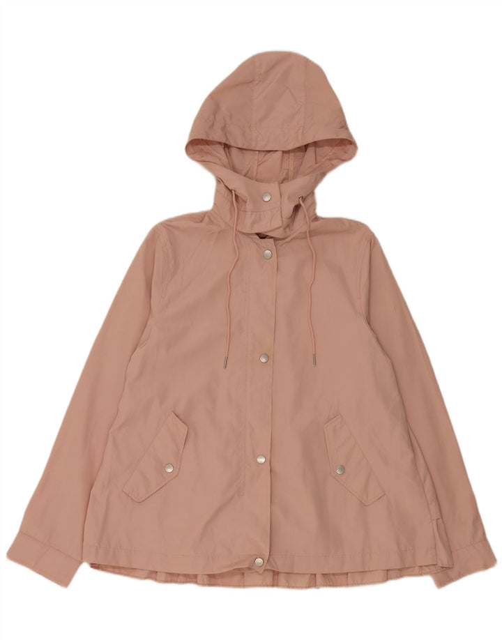 Zara Veste de pluie à capuche pour femme UK 14 Polyester rose moyen