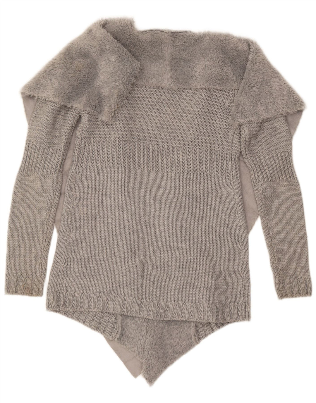 Oasis Cardigan ouvert pour femme UK 10 Petit gris acrylique