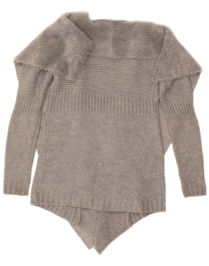 Oasis Cardigan ouvert pour femme UK 10 Petit gris acrylique