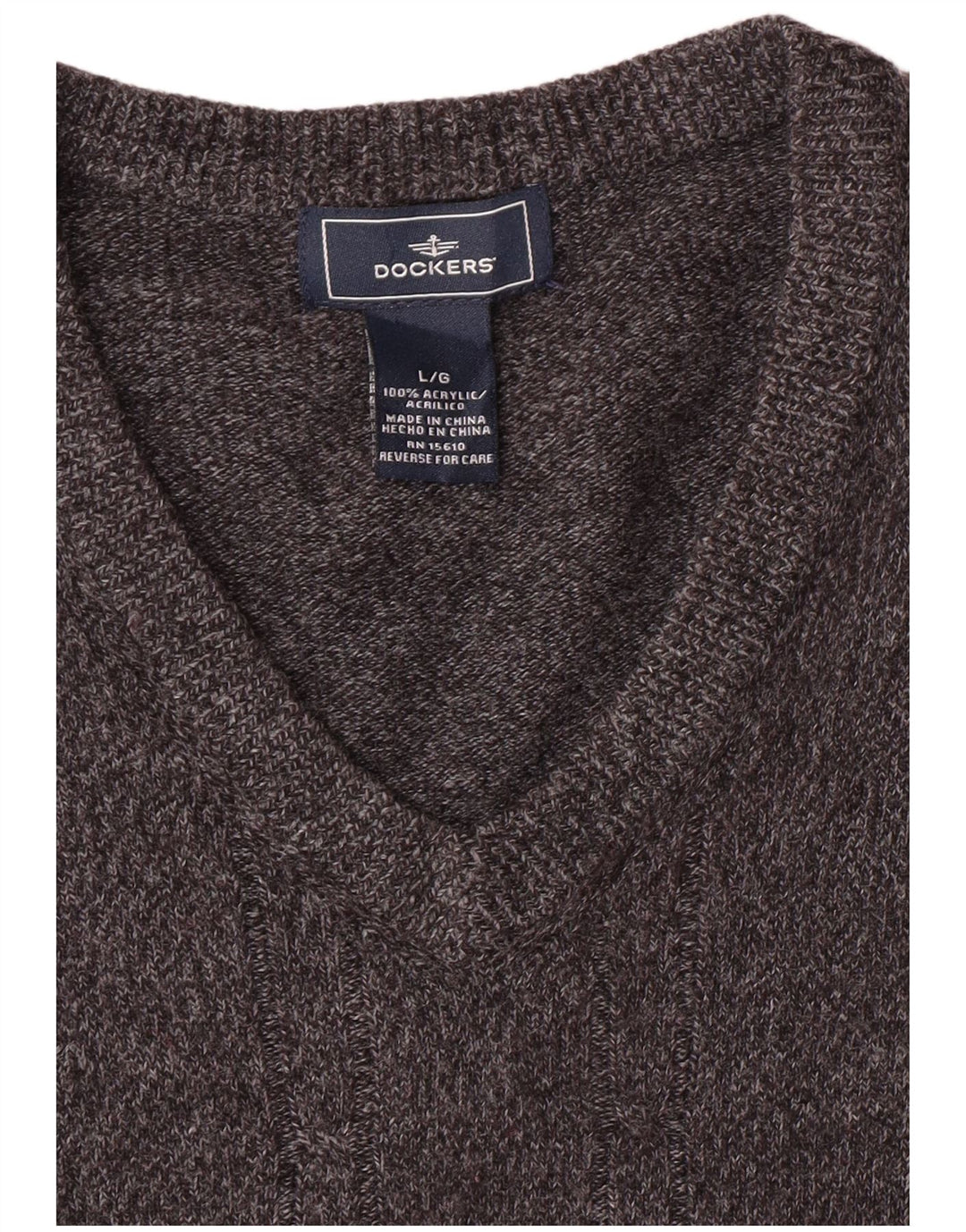 DOCKERS Pull Col V Homme Grand Gris Acrylique