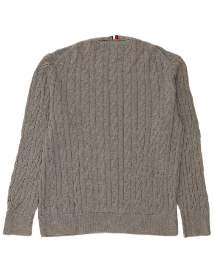 Tommy Hilfiger Pull Ras du Cou Homme Gris Moyen Coton