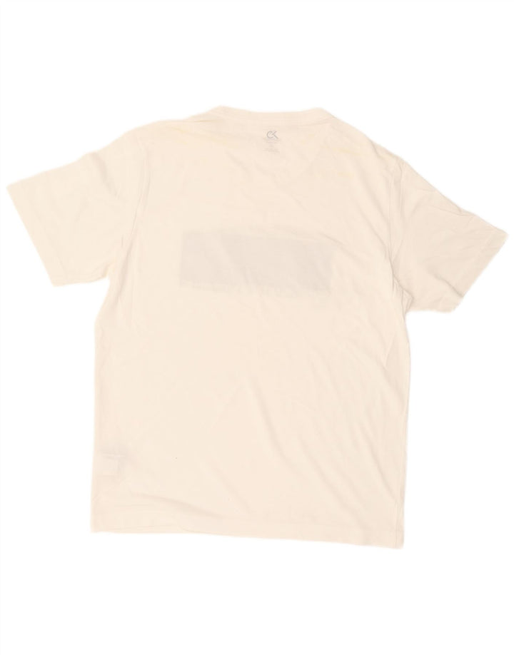 CALVIN KLEIN T-Shirt Graphique Homme Grand Blanc Colorblock Coton