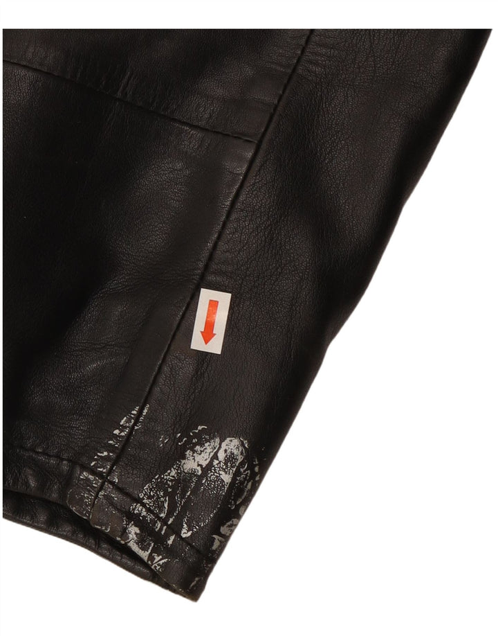 Conbipel Veste Blazer En Cuir 4 Boutons Homme IT 48 Cuir Noir Moyen