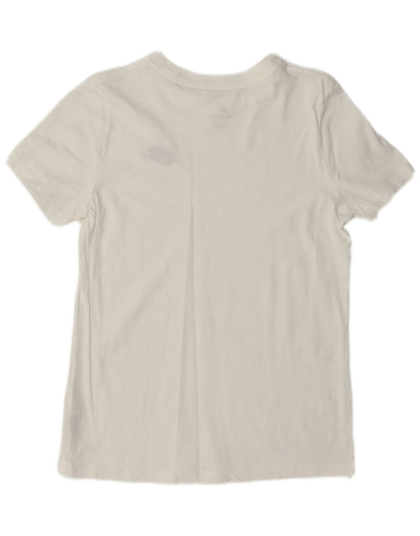 Nike Womens T-Shirt Top UK 10 Petit Blanc Coton