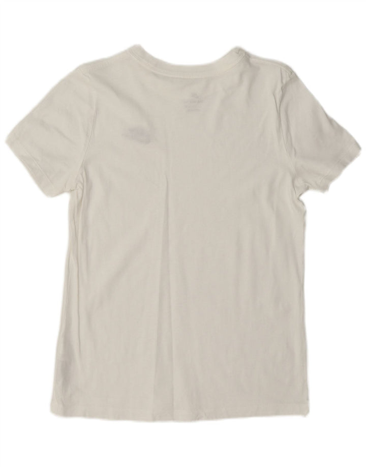Nike Womens T-Shirt Top UK 10 Petit Blanc Coton