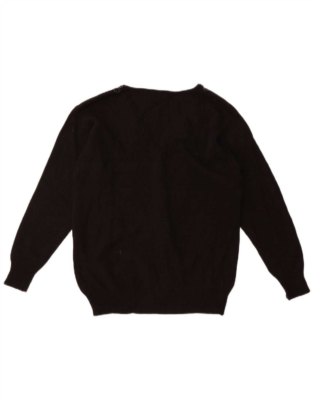 vintage Femme Cardigan Pull UK 16 Grand Noir