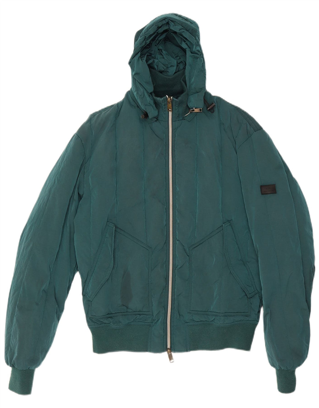 Armani Exchange Veste matelassée surdimensionnée à capuche pour femme UK 10 Small Vert