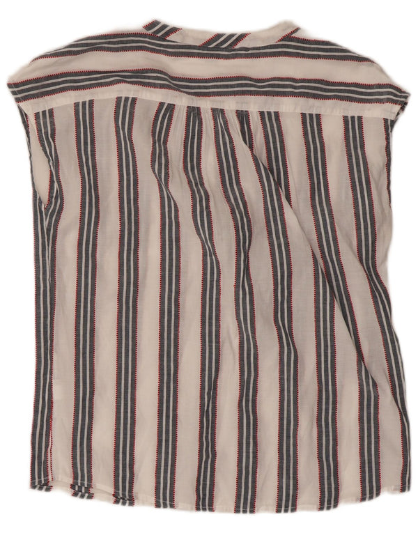 Tommy Hilfiger Chemisier sans manches pour femme UK 44 Medium Blanc rayé