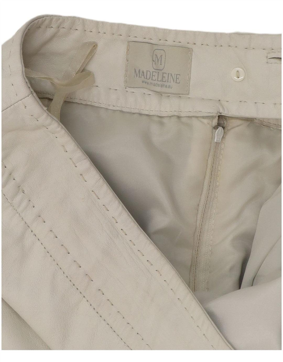 Jupe en cuir femme Madeleine Medium W30 blanc