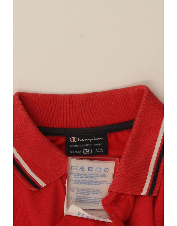 CHAMPION Polo Garçon 9-10 ans Coton Rouge Moyen