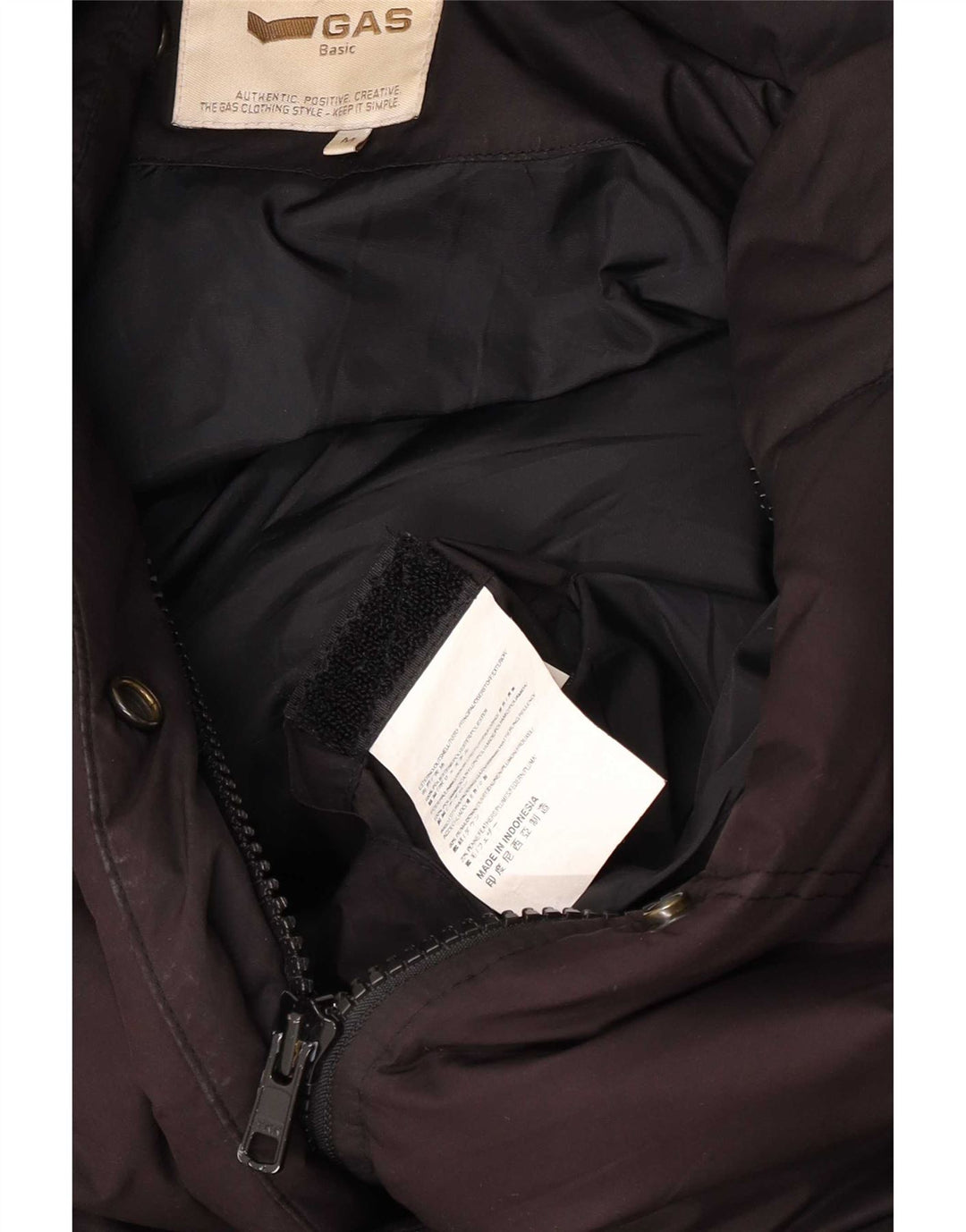 Gas Manteau rembourré à capuche pour femme UK 44 Polyester Marron moyen