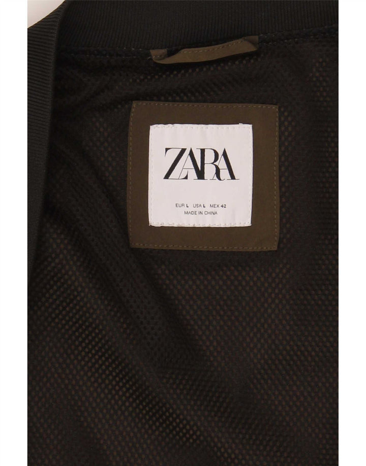 Zara Bomber Jacket Homme UK 40 Large Kaki