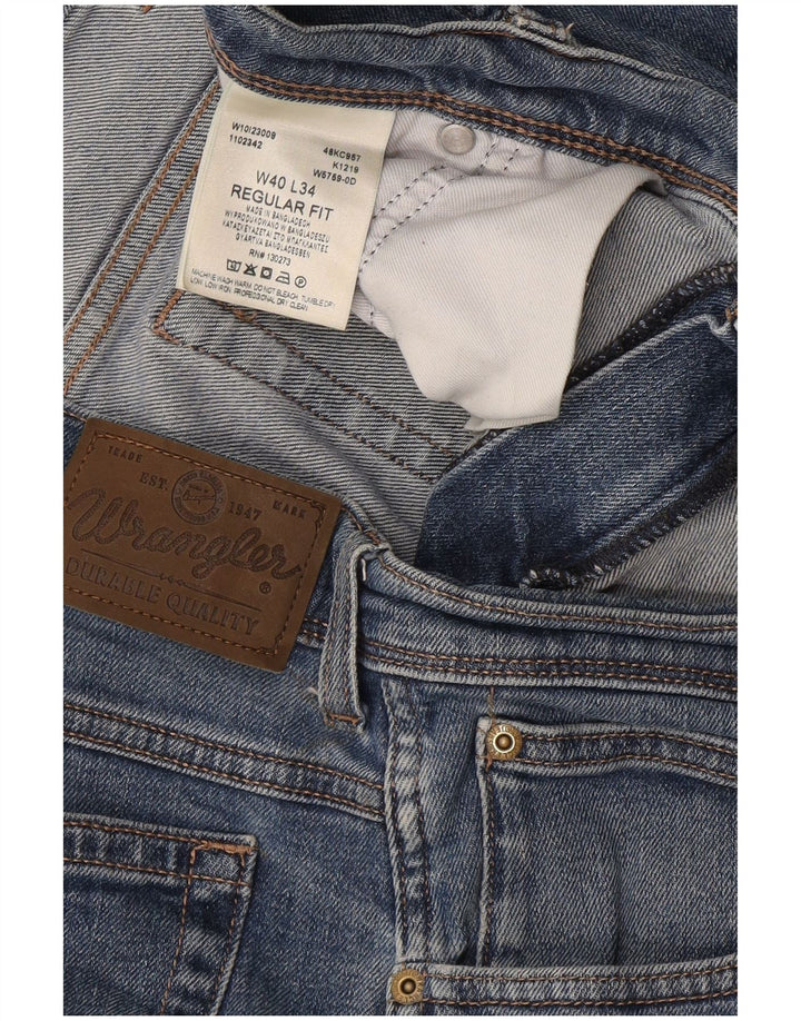 Wrangler Jean droit coupe droite W40 L34 pour homme en coton bleu