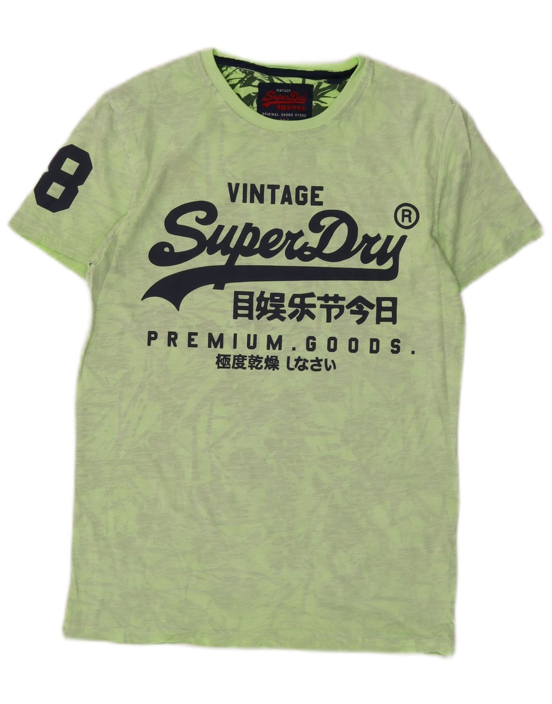 SUPERDRY T-Shirt Graphique Top XS Vert Coton Homme