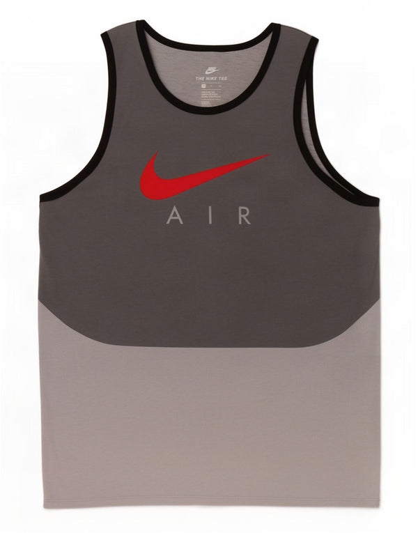 Nike Mens Athletic Cut Graphic Débardeur Gris Moyen Colorblock Polyester