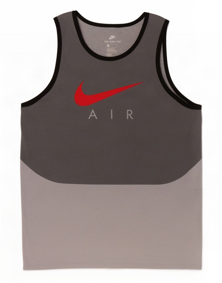 Nike Mens Athletic Cut Graphic Débardeur Gris Moyen Colorblock Polyester