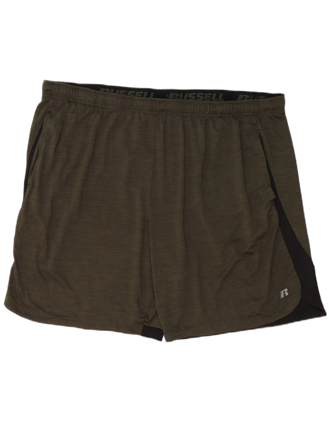 RUSSELL ATHLETIC Short de sport Dri-Power pour homme 3XL Kaki Colorblock