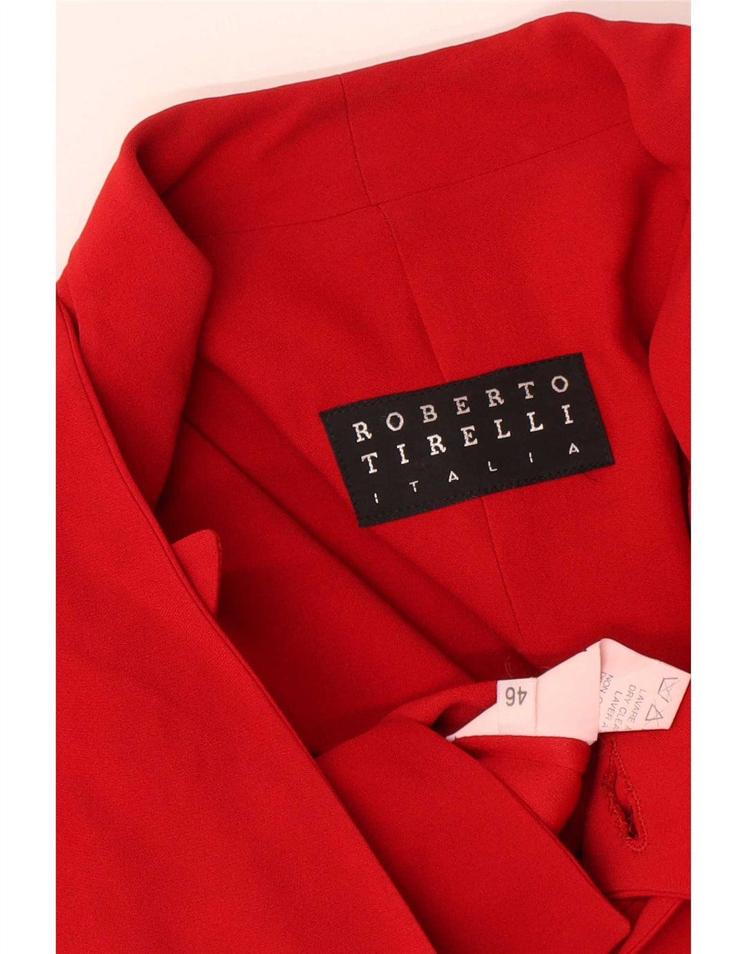 vintage Femme 1 Bouton Crop Blazer Veste IT 46 Grande Viscose Rouge