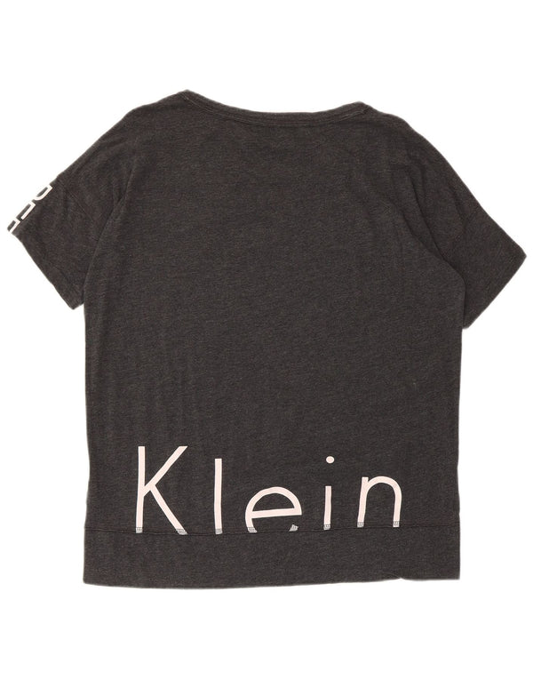 Calvin Klein T-shirt graphique Performance pour femme UK 14 Gris moyen
