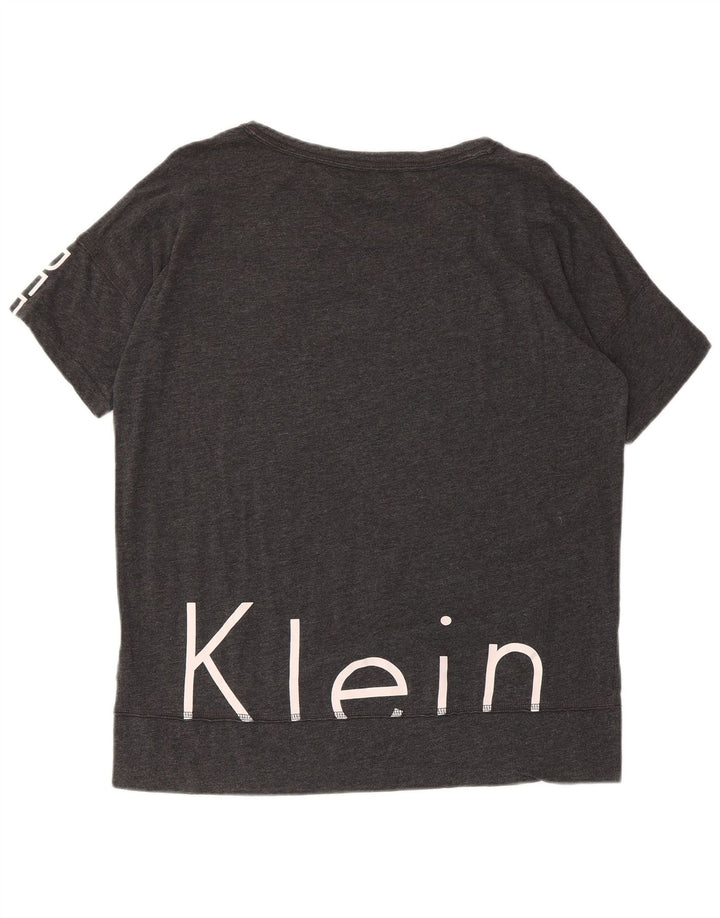 Calvin Klein T-shirt graphique Performance pour femme UK 14 Gris moyen
