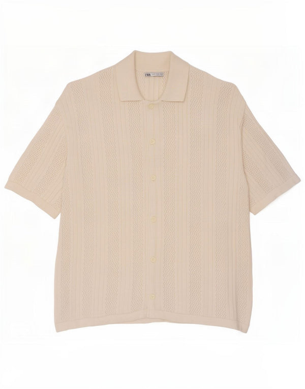 Chemise À Manches Courtes Homme Zara Homme Blanc Moyen Coton