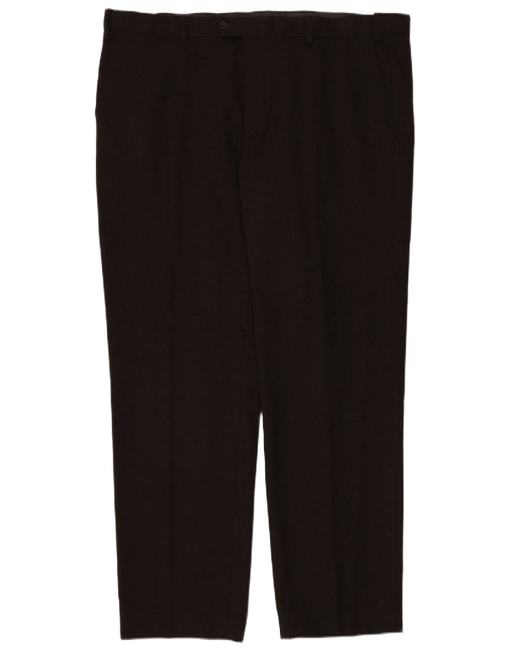 Marks & Spencer Pantalon de costume coupe classique pour homme W44 L33 Marron Polyester