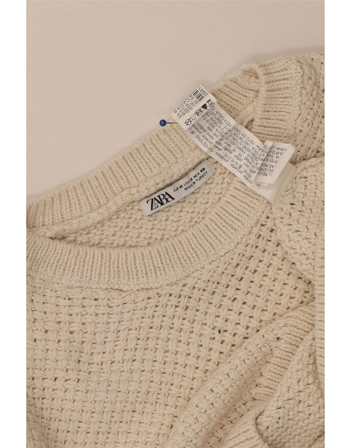ZARA Pull à col rond pour homme en polyester beige moyen