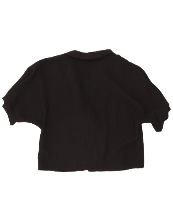 Zara Veste boléro à manches courtes pour femme UK 16 Large Noir Viscose