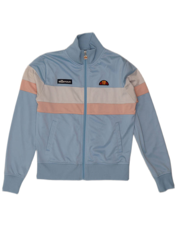 ELLESSE Veste de survêtement pour femme UK 10 Petit Bleu Colorblock Polyester
