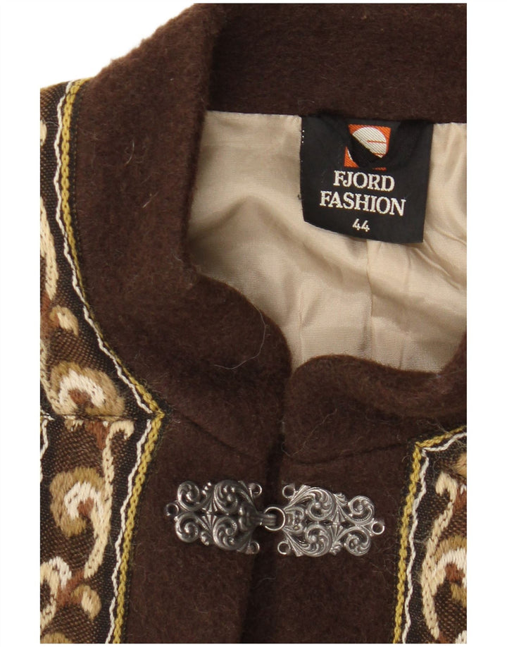 Fjord Veste Blazer Femme EU 44 XL Beige Fair Isle Wool Rétro