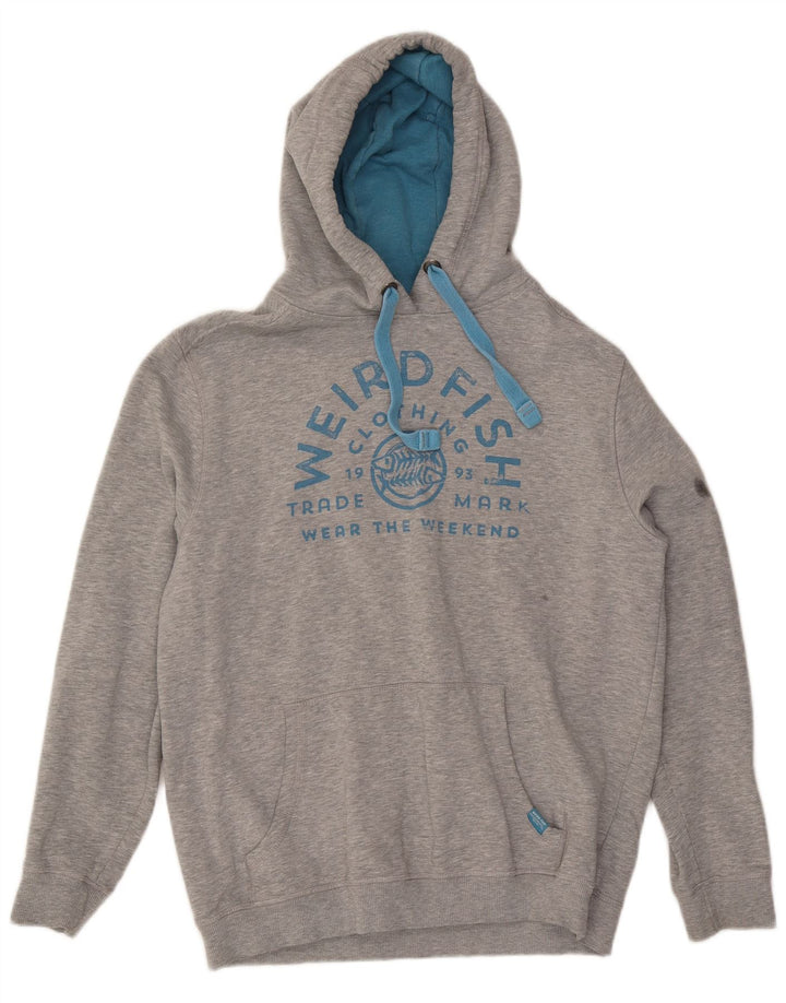 Weird Fish Pull à capuche graphique pour homme Grand gris moucheté