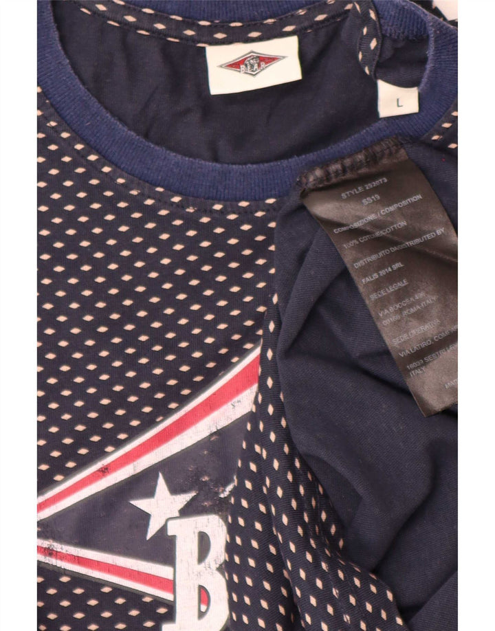 Bear T-shirt graphique pour homme en coton à pois bleu marine
